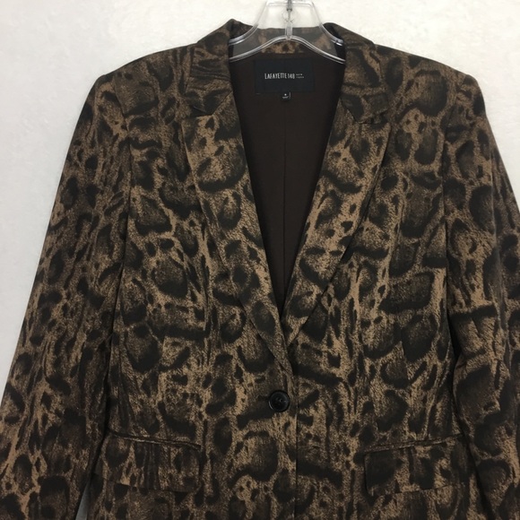 Lafayette 148 New York Leopard Wool Blazer Jacket - Picture 2 of 8